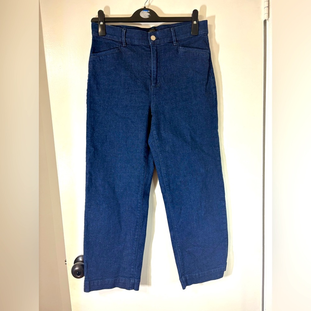Ann Taylor Factory Jeans Womens Cropped Casual Denim Trouser Slash Pockets Sz 6